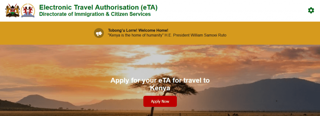 Kenia eVisum eTA for travel to Kenya